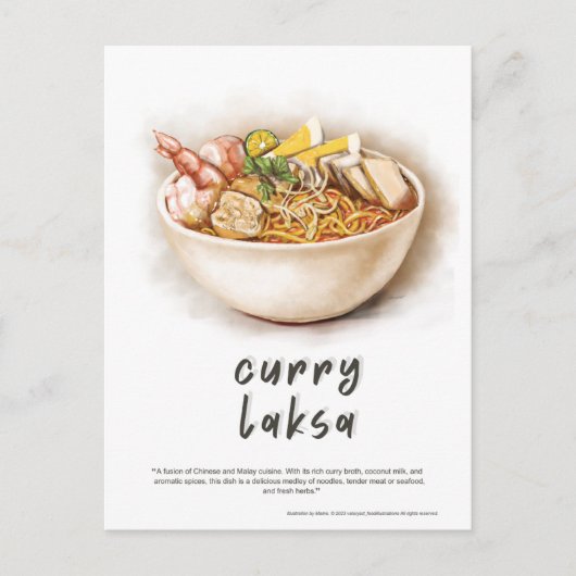 Curry Laksa Malaysia Postcard Feiertagspostkarte (Vorderseite)
