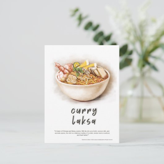 Curry Laksa Malaysia Postcard Postkarte (Stehend Vorderseite)