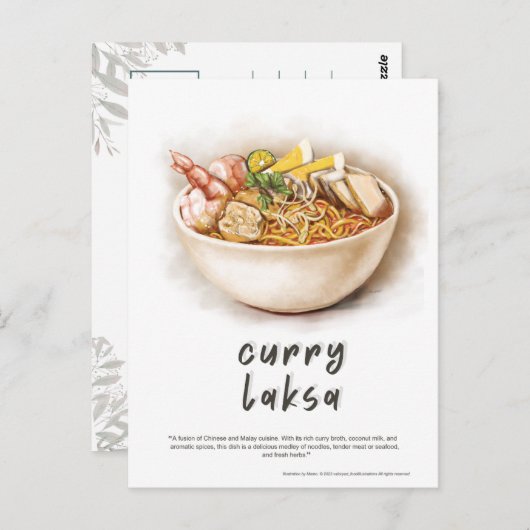 Curry Laksa Malaysia Postcard Postkarte (Vorne/Hinten)