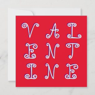 Curry Lettering Bright Red Modern Valentinstag Feiertagskarte