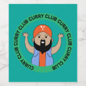Curry Lover | Indischer Cousin | Corry Cook | FEIN Weinetikett (Einzelnes Label)