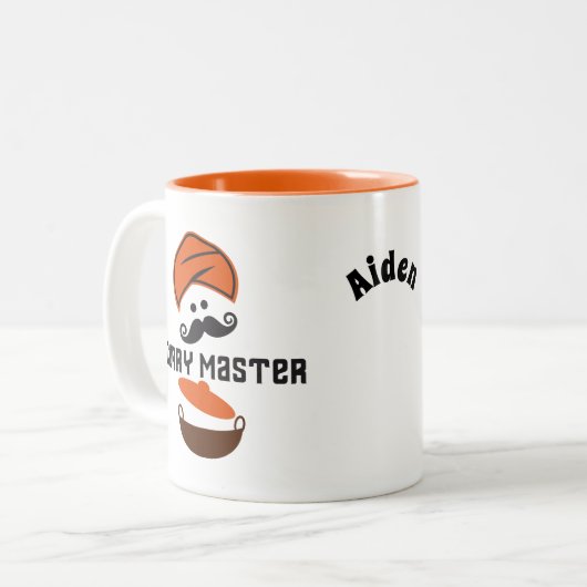 Curry Master King of the Kitchen Cookery Zweifarbige Tasse (Vorderseite Links)