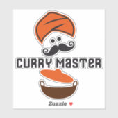 Curry Master, Liebe Cooking, scharfes warmes Essen Aufkleber (Blatt)