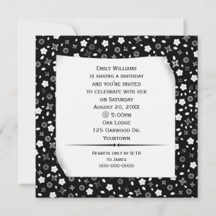 Curry Paper on Floral Print Party Einladung