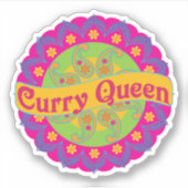 Curry Queen Indian Pattern, scharfe Speisen, Koch Aufkleber (Vorderseite)