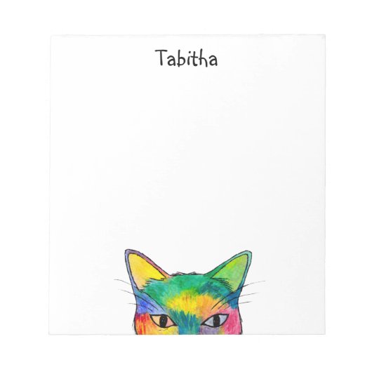 Curry Rainbow Cat Notepad Notizblock (Vorderseite)