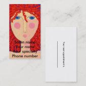 Curry Red Hair Stylist Business Card Terminkarte (Vorne/Hinten)