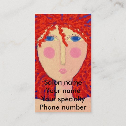 Curry Red Hair Stylist Business Card Terminkarte (Vorderseite)