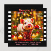 Curry Schwanz Piglet Funny Jährliches Party Einladung (Vorne/Hinten)