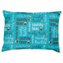 Curry-Schwanz, Squishy Faces Blue Dog Bed