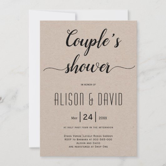 Curry-Script-Kalligraphie-Polterabend in Einladung (Vorderseite)