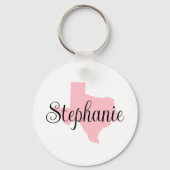 Curry Script Name Pink Texas Family Foto Schlüsselanhänger (Vorderseite)