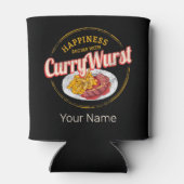 Currywurst Retro Wurst Vintage französische Pommes Dosenkühler (Rückseite)