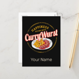 Currywurst Retro Wurst Vintage französische Pommes Feiertagspostkarte
