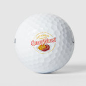 Currywurst Retro Wurst Vintage französische Pommes Golfball (Vorderseite)