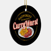 Currywurst Retro Wurst Vintage französische Pommes Keramik Ornament (Rechts)