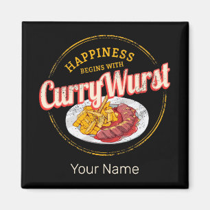 Currywurst Retro Wurst Vintage französische Pommes Magnet