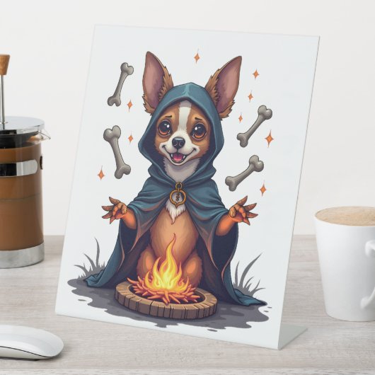 Cursed Chihuahua Ritual Dog Sockelschild (In Situ)