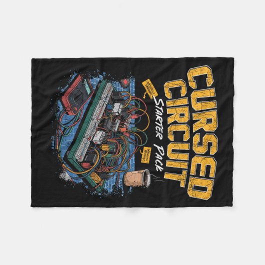 Cursed Circuit Starter Pack Funny Electronics Hall Fleecedecke (Vorderseite (Horizontal))