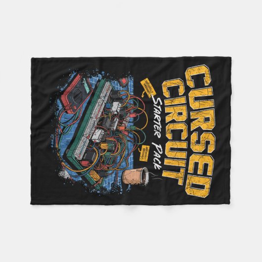 Cursed Circuit Starter Pack Funny Electronics Hall Fleecedecke (Vorderseite (Horizontal))