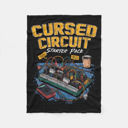 Cursed Circuit Starter Pack Funny Electronics Hall Fleecedecke (Vorderseite)