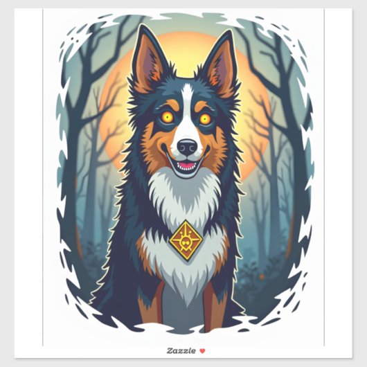 Cursed Collie Crawl Aufkleber (Blatt)