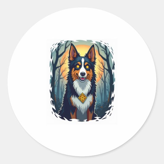 Cursed Collie Crawl Runder Aufkleber (Vorderseite)