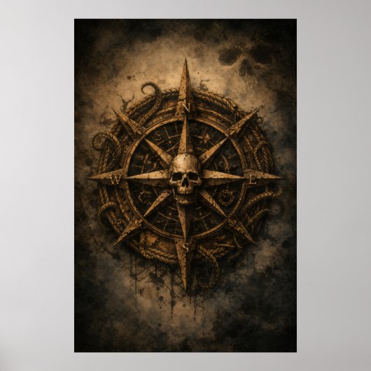 Cursed Compass Sigil Pirate Poster (Vorne)