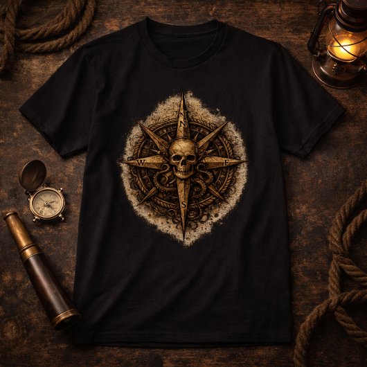 Cursed Compass Sigil Pirate T-Shirt