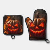 Cursed Jack-O-Lantern Hellfire Oven Mitt Set (Vorderseite)