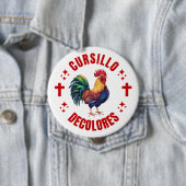 Cursillo Decolores Bunter Hahn mit Kreuzen Button (Beispiel)