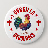 Cursillo Decolores Bunter Hahn mit Kreuzen Button (Vorderseite)