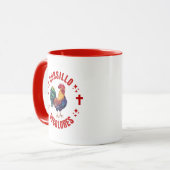 Cursillo Decolores Bunter Hahn mit Kreuzen Tasse (Vorderseite Links)
