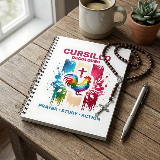 Cursillo DeColores Hahn & Kreuz Pinselstriche Notizblock