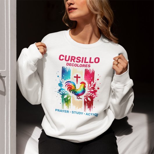 Cursillo DeColores Hahn & Kreuz Pinselstriche Sweatshirt