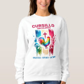 Cursillo DeColores Hahn & Kreuz Pinselstriche Sweatshirt (Vorderseite)