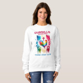 Cursillo DeColores Hahn & Kreuz Pinselstriche Sweatshirt (Vorne ganz)