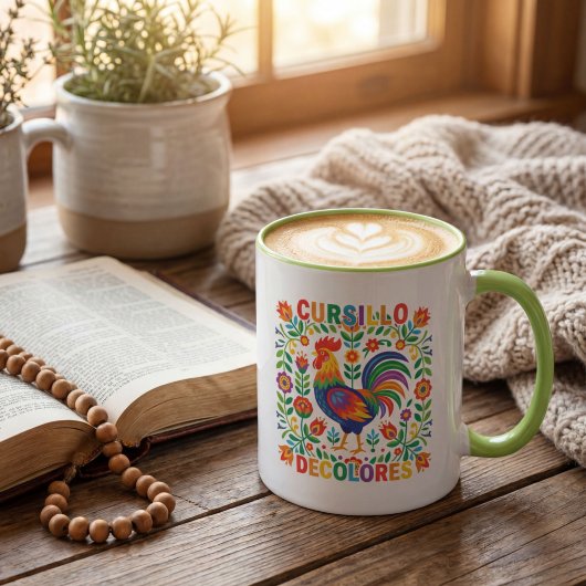 Cursillo DeColores Spanisches Volkskunst-Hahn Tasse