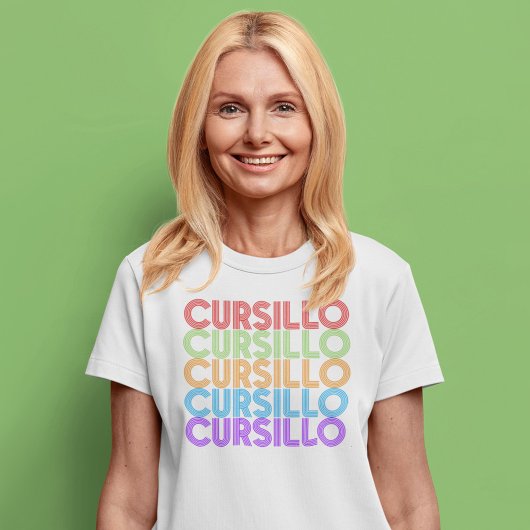Cursillo farbenfroh gestapelt Regenbogen DeColores T-Shirt
