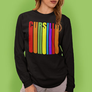 Cursillo farbenfroher, länglicher Text Christliche T-Shirt