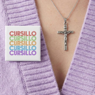 Cursillo Farbiger Gestapelter Regenbogen DeColores Button