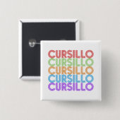 Cursillo Farbiger Gestapelter Regenbogen DeColores Button (Vorne & Hinten)