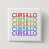 Cursillo Farbiger Gestapelter Regenbogen DeColores Button (Vorderseite)