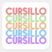Cursillo Farbiger Gestapelter Regenbogen DeColores Quadratischer Aufkleber (Vorderseite)