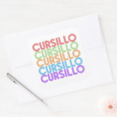 Cursillo Farbiger Gestapelter Regenbogen DeColores Quadratischer Aufkleber (Umschlag)