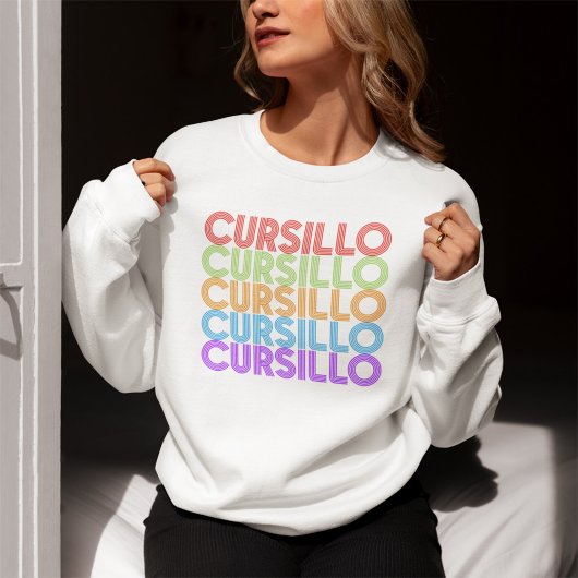 Cursillo Farbiger Gestapelter Regenbogen DeColores Sweatshirt