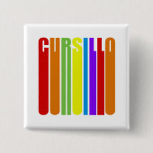 Cursillo Farbiger Verlängerter Text Christlicher G Button (Vorderseite)