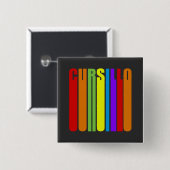 Cursillo Farbiger Verlängerter Text Christlicher G Button (Vorne & Hinten)