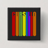 Cursillo Farbiger Verlängerter Text Christlicher G Button (Vorderseite)