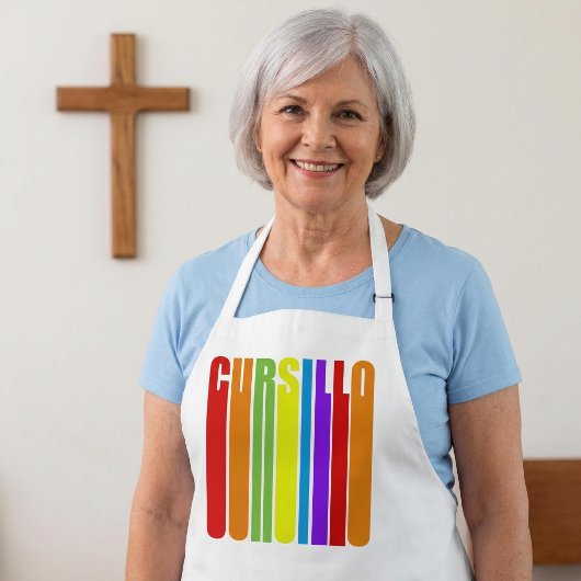 Cursillo Farbiger Verlängerter Text Christlicher G Schürze